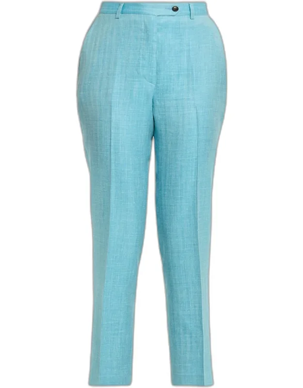 Wool-silk Slim-leg Ankle Trousers