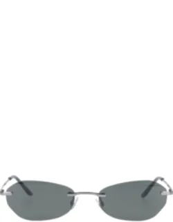 Adorable Sunglasses In German Silver With Oval Design And Black Lenses
