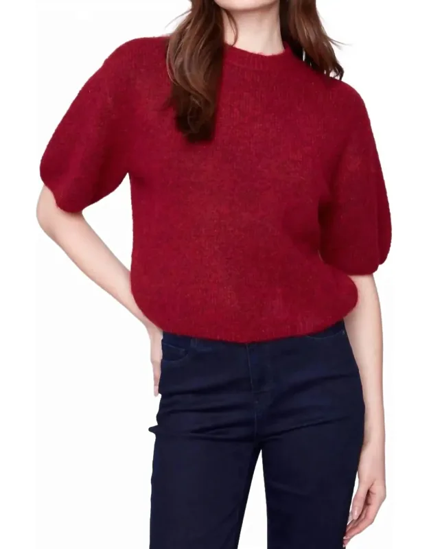 Elbow Sleeve Balloon Shape Sweater