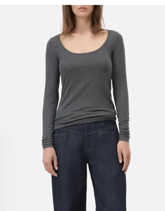 Modal-cashmere Blend Long Sleeve Top