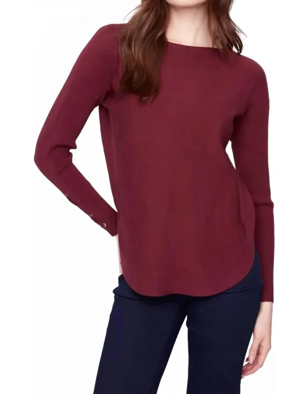 Knit Sweater With Lace-up Cuffs