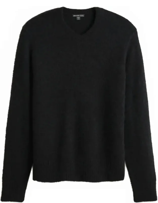Textured Cashmere V-neck Sweater