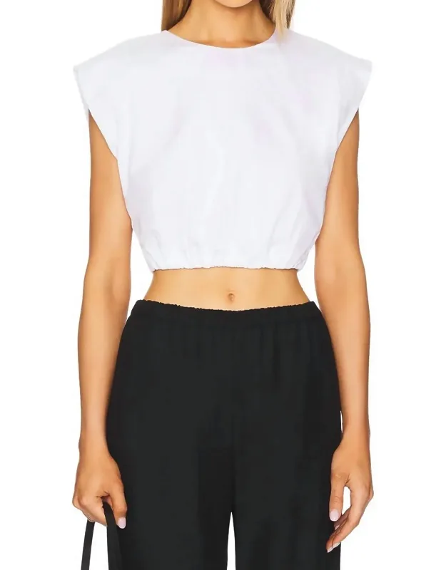 Sleeveless Cropped Crew Neck T-shirt