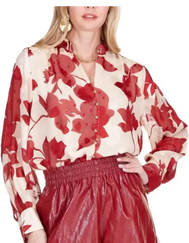 Autumn Serenade Front Split Buttons Top