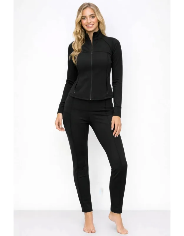 Athletic Workout Lounge Zip Up Jacket And Pants Set