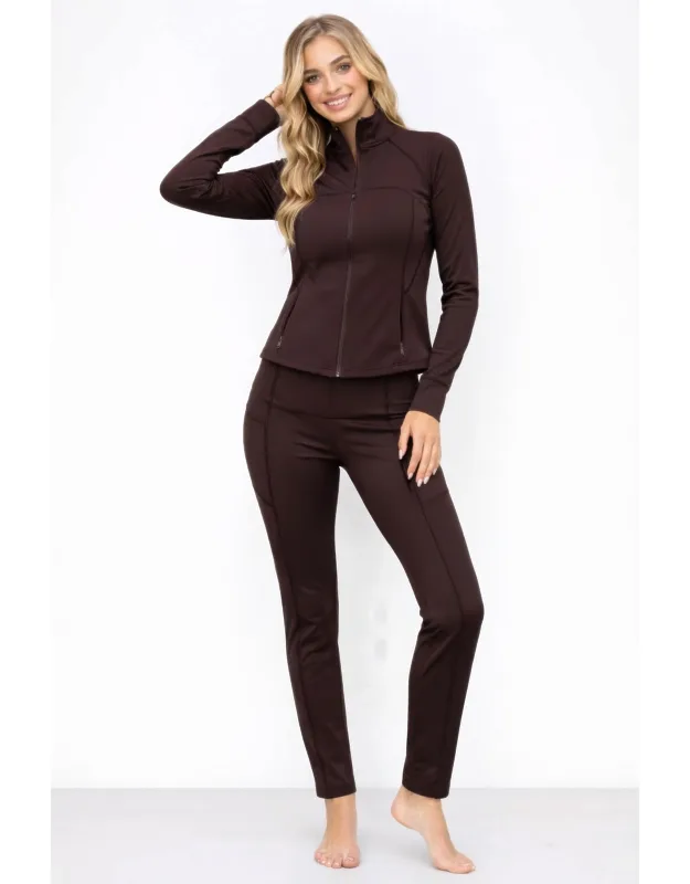 Athletic Workout Lounge Zip Up Jacket And Pants Set
