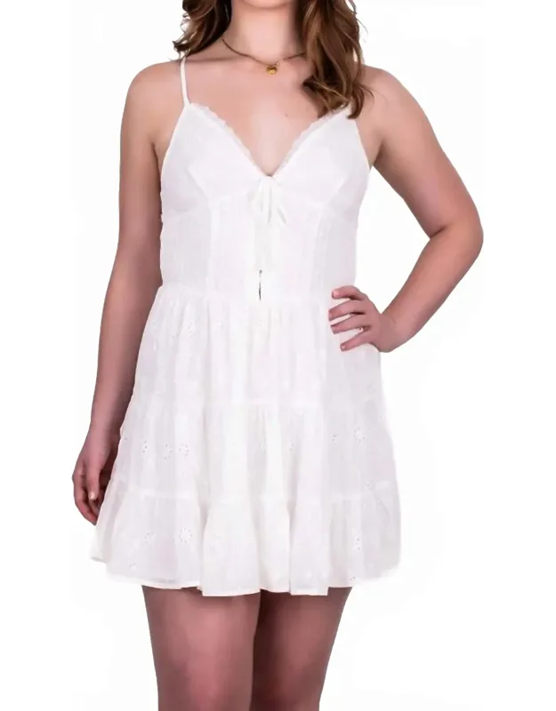 Eyelet Hook And Eye Mini Dress