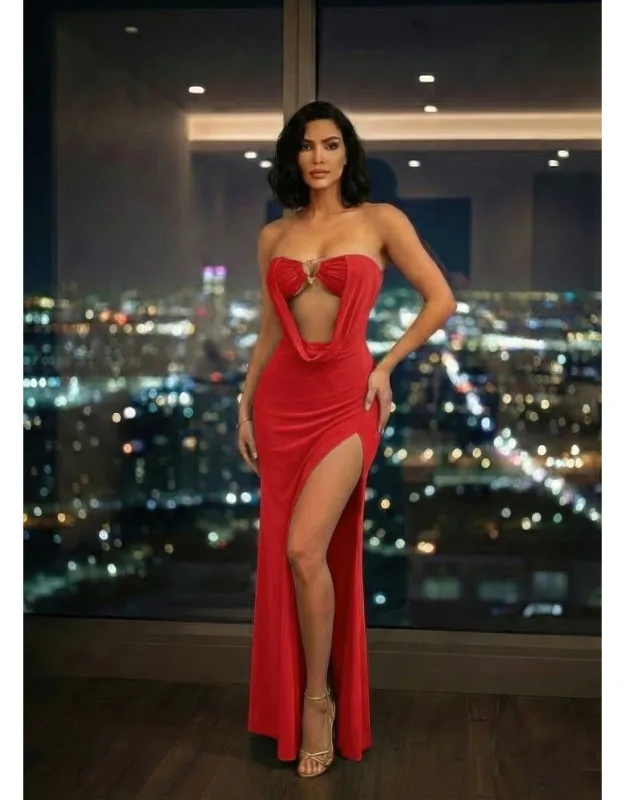 Floor-length Evening Gown Maxi Dress