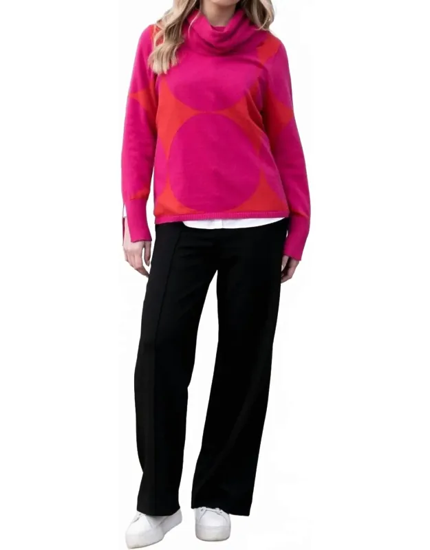 Polka Dot Cowl Neck Jumper