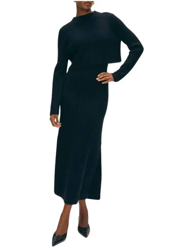 Cropped Ribbed Crew Sweater