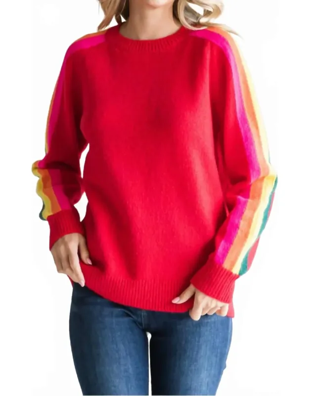 Time To Ride Striped Sleeve Sweater