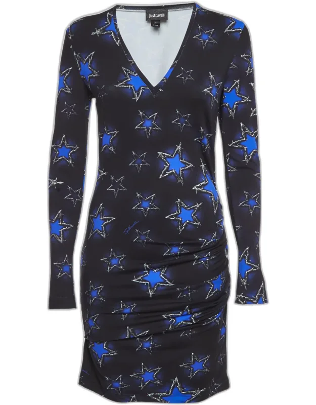 Star Printed Jersey Midi Dress