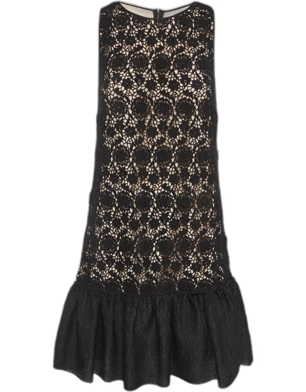 Lace Flounce Mini Dress
