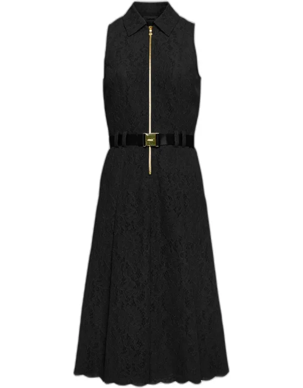 Belted Lace Shirtdress