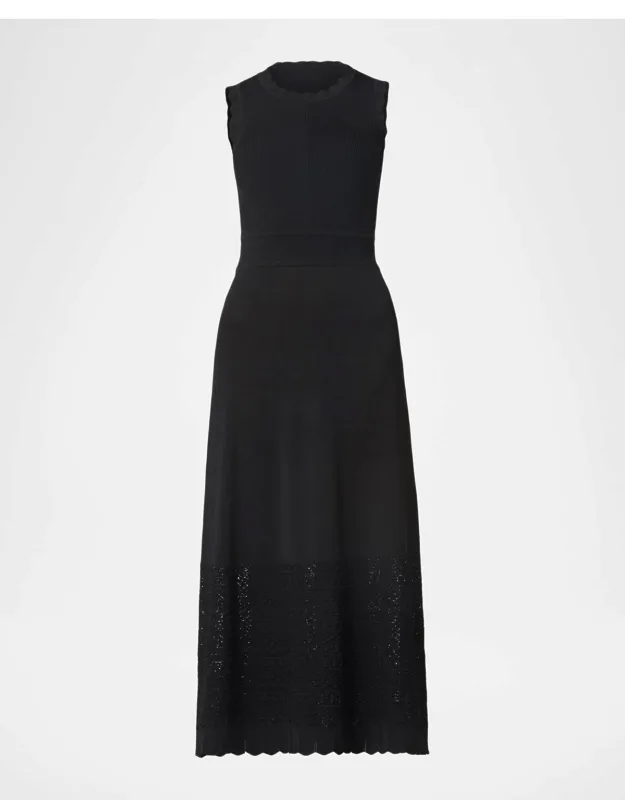 Sleeveless Scalloped Knit Midi Dress