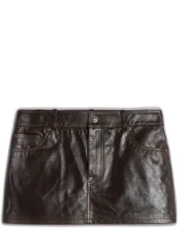 Mini Skirt In Leather