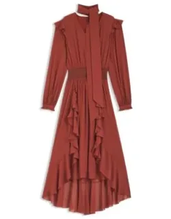Crepe-georgette Dress With Detachable Scarf