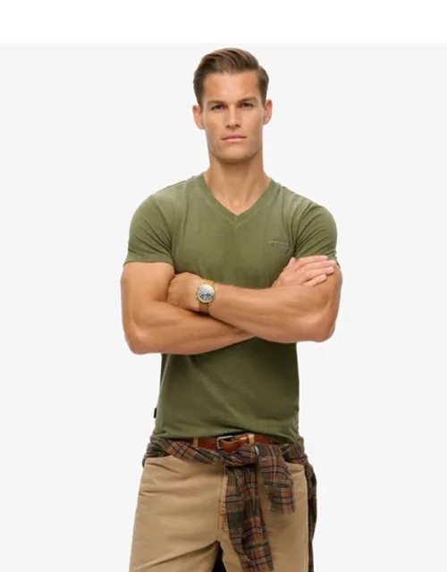 Organic Cotton Essential Logo V Neck T-shirt
