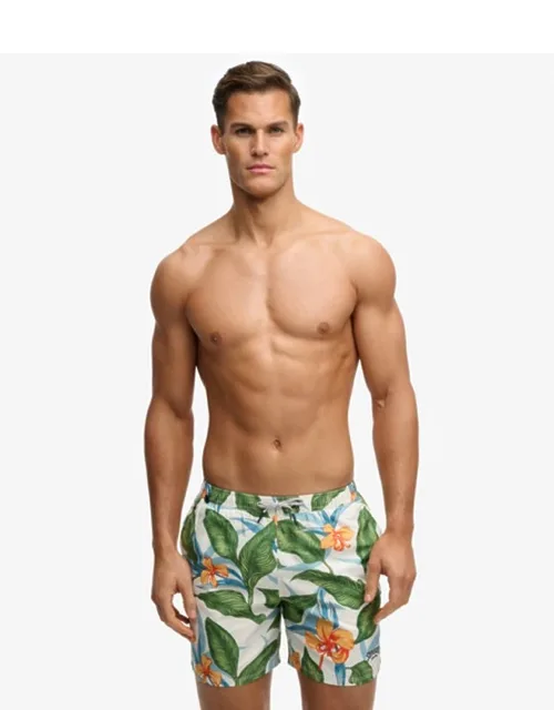 Hawaiian Print 16-inch Swim Shorts