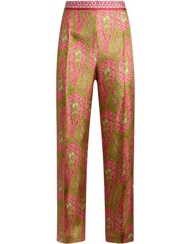 Paisley Foliage Bootcut Pants