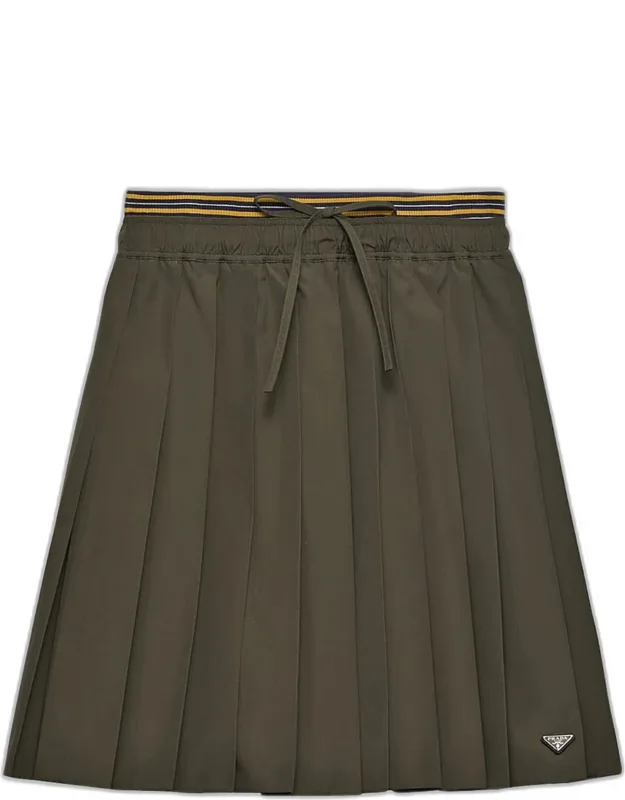 Layered Cotton Pleated Skirt