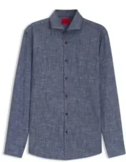 Slim-fit Shirt In Cotton And Linen
