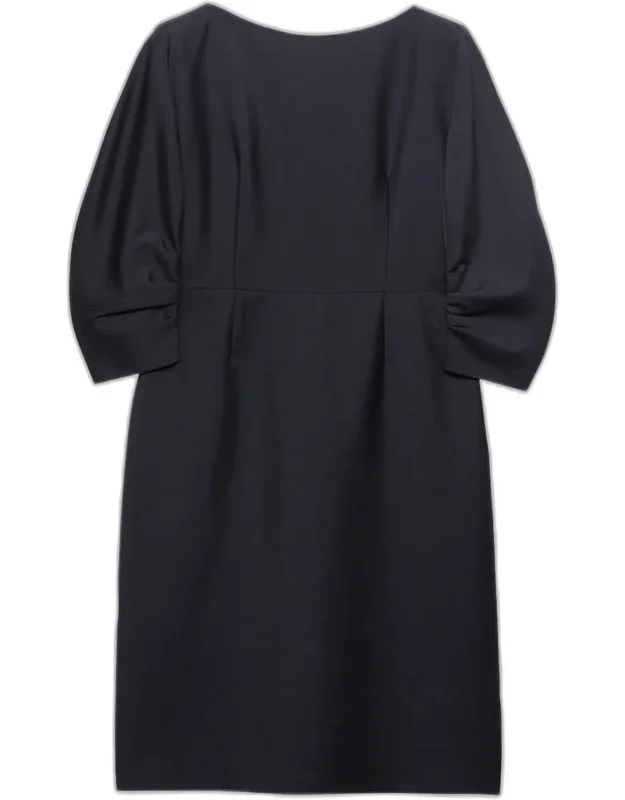 Darted Mohair Wool Boat-neck Midi Dress