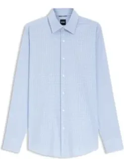 Checked Slim-fit Shirt In Performance-stretch Fabric