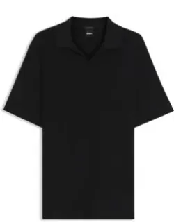 Jacquard-pattern Polo Shirt With Johnny Collar