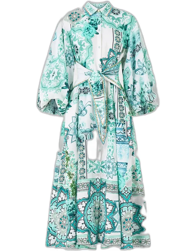 Waist Tie Midi Shirtdress