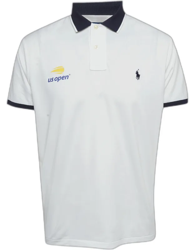 White Jersey Us Open Slim Fit Polo T-shirt