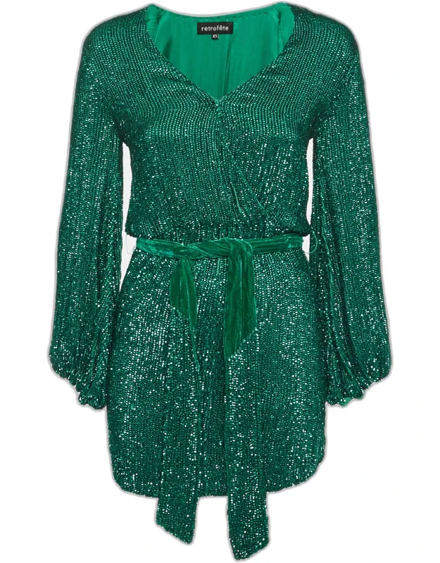 Sequin Wrap Dress