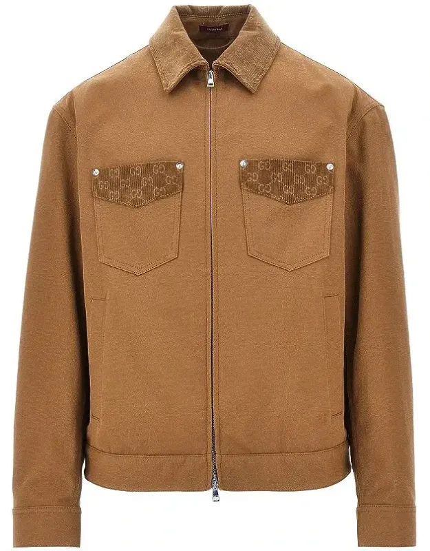 Canvas Jacket With Corduroy Details