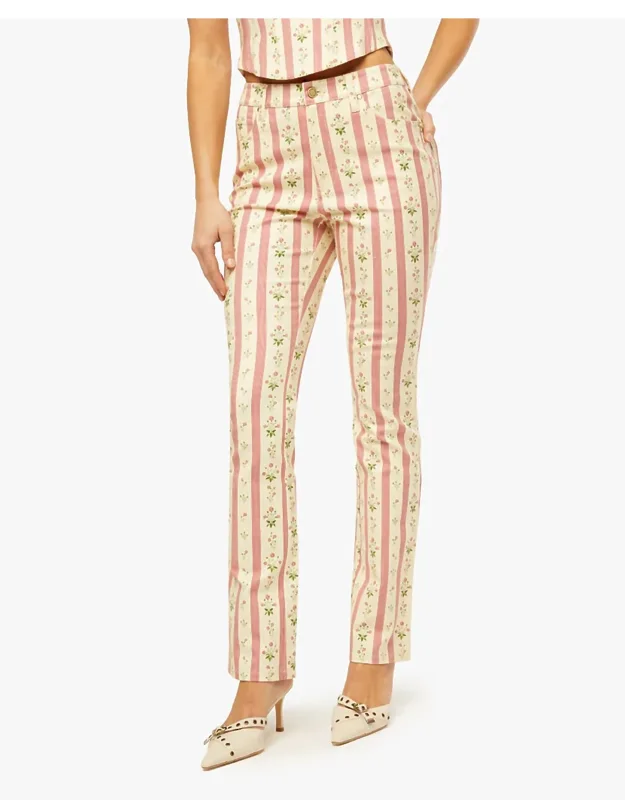 Floral Mid Rise Ankle Jeans