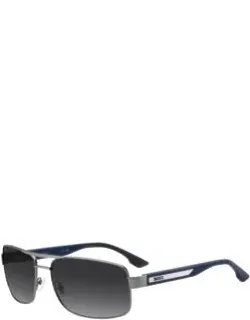 Double-bridge Sunglasses With Blue Temples