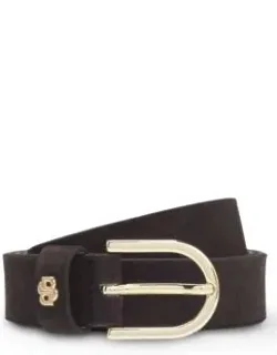 Boss Suede Belt With Double B Monogram - Elegant Soft Suede