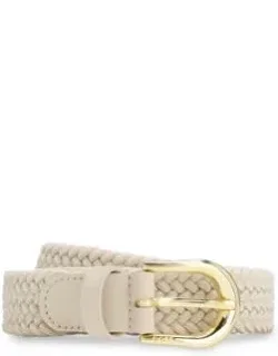 Woven Belt With Leather Trims