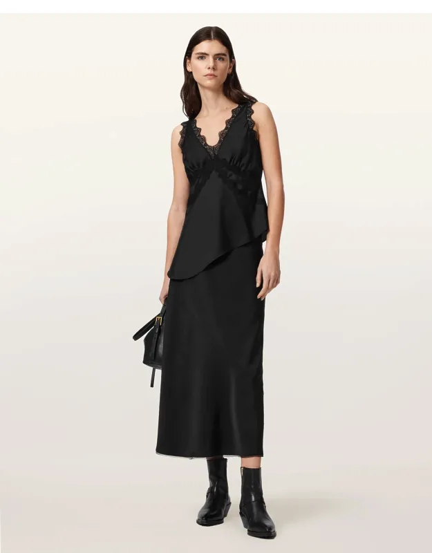 Bias Cut Maxi Skirt