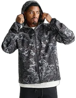 Tech Allover Camo Print Woven Full-zip Windrunner Jacket