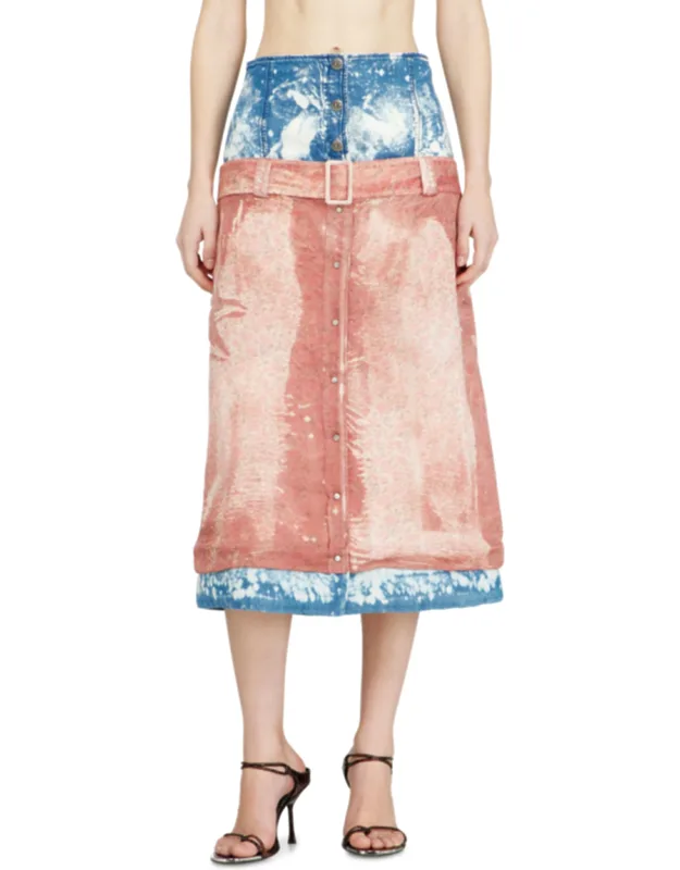 Midi Skirt With Layered Effect