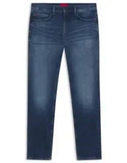 Hugo Blue Slim-fit Jeans In Comfort-stretch Denim