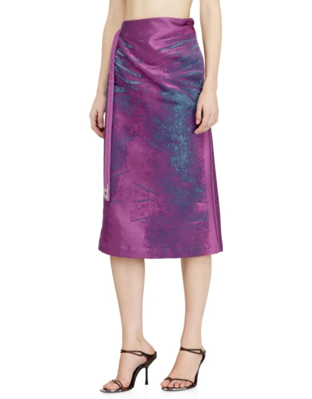 Midi Skirt In Satin Denim