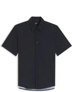 Boss Printed Regular-fit Shirt In Performance-stretch Jersey - Casual Shirt