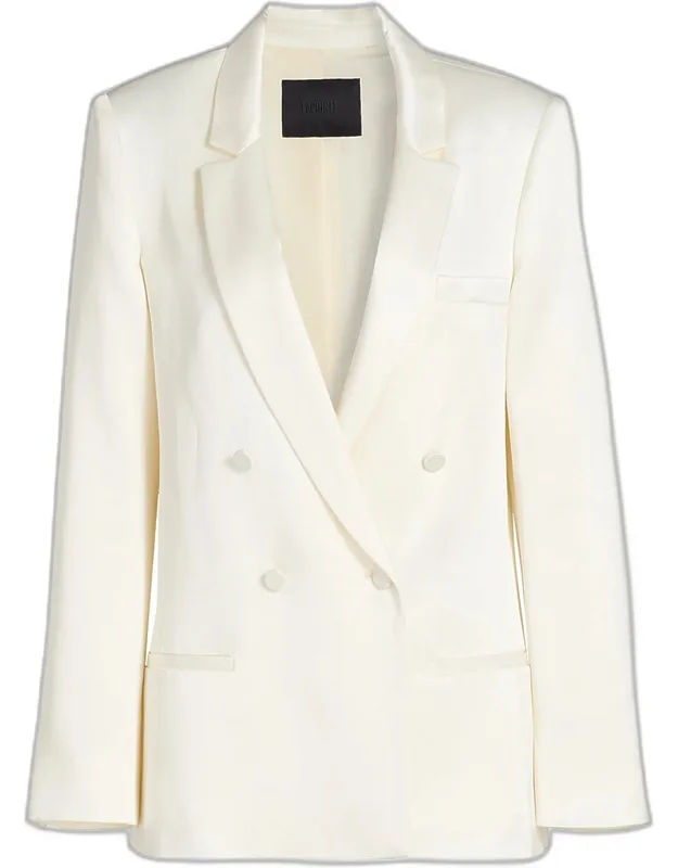 Satin Double-breasted Blazer