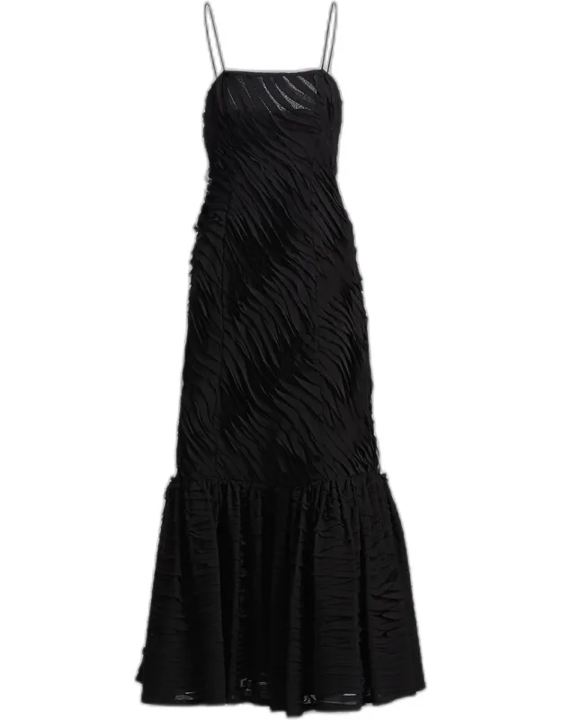 Textured-pleat Maxi Dress