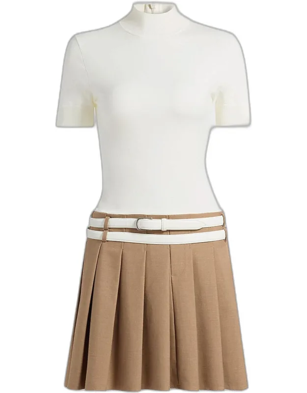 Abbie Short-sleeve Drop-waist Mini Dress