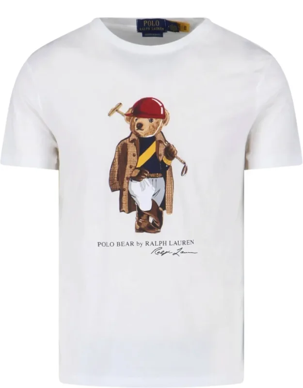 'polo Bear T-shirt With Multicolor Logo Print'
