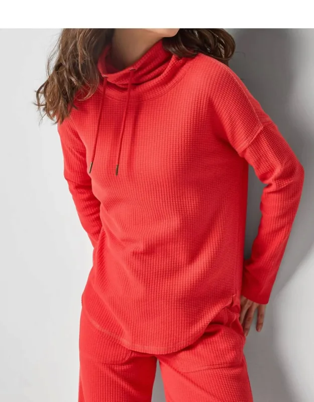 Rounded Hem Mock Neck Top