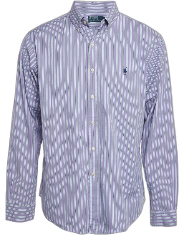 Striped Cotton Button Front Shirt
