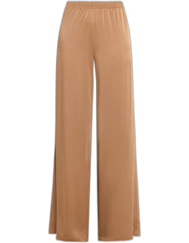 Wide-leg Satin Trousers
